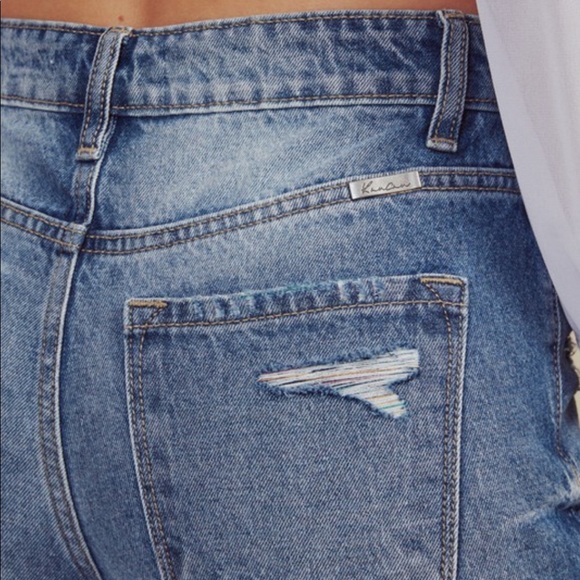 KanCan Jeans High Rise Boyfriend Distressed Cropped Medium Wash SZ 13/30 - Picture 12 of 16